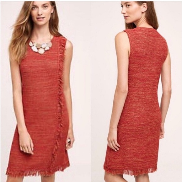 Anthropologie Dresses & Skirts - Anthro | Holding Horses Fringe Red Knit Dress L